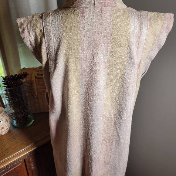 VINTAGE 70'S CECILY HEAVY COTTON LONG VEST - Picture 6 of 10